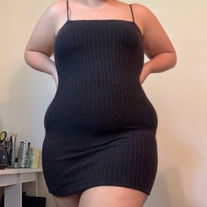 Black Fashion Nova Sweater Spaghetti Strap Dress